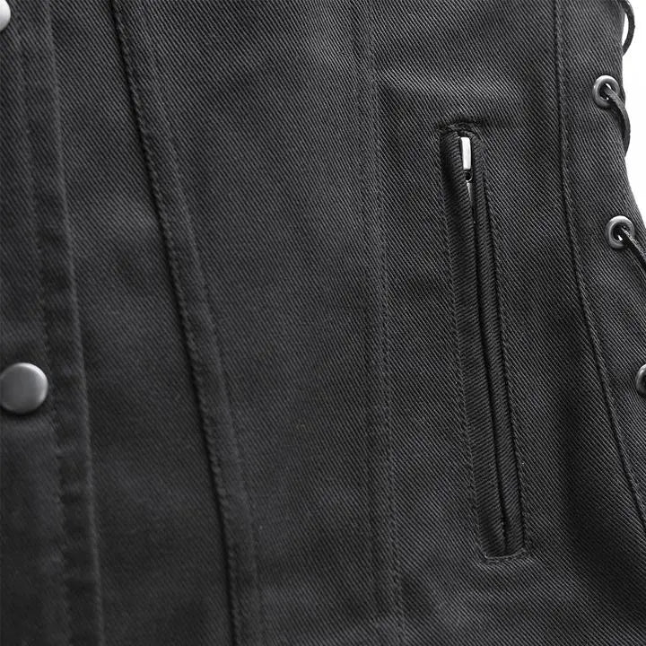 First MFG Co. Women's Tiff Motorcycle Twill Vest - Stylish Biker Jacket for Riding & Casual Wear - Perfect for Motorcycle Enthusiasts & Fashion Lovers