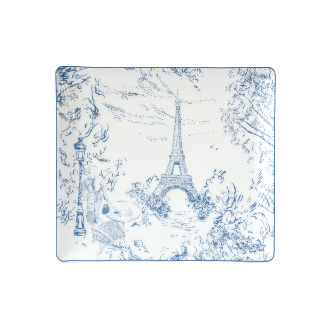 Elegant Tout Paris Rectangular Tray in Blue - Perfect for Serving, Home Decor & Gift Giving
