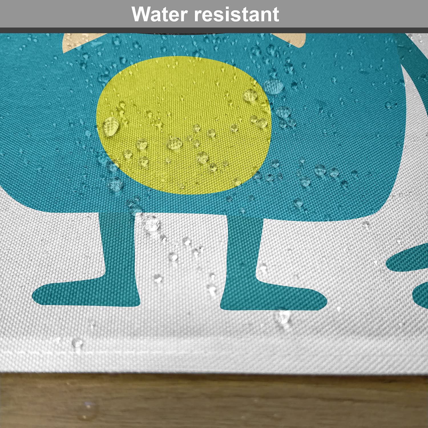 Ambesonne Alien Place Mats Set of 4 - Halloween Themed Cartoon Character Washable Fabric Placemats for Dining Table, Standard Size (Petrol Blue, Beige, Yellow, Green, Charcoal Grey) - Perfect for Halloween Parties, Kids' Meals, and Themed Dining Decor