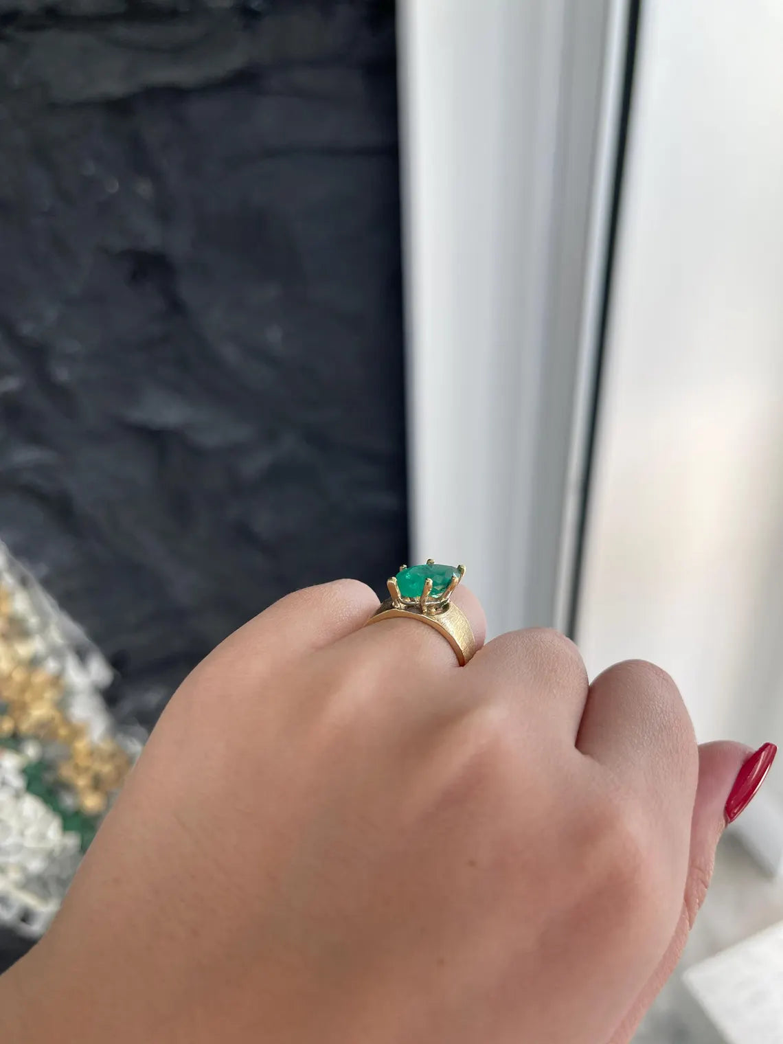 2.68ct Marquise Cut Colombian Emerald Solitaire Ring in 6-Prong Gold Setting - Elegant Jewelry for Engagement, Wedding & Special Occasions