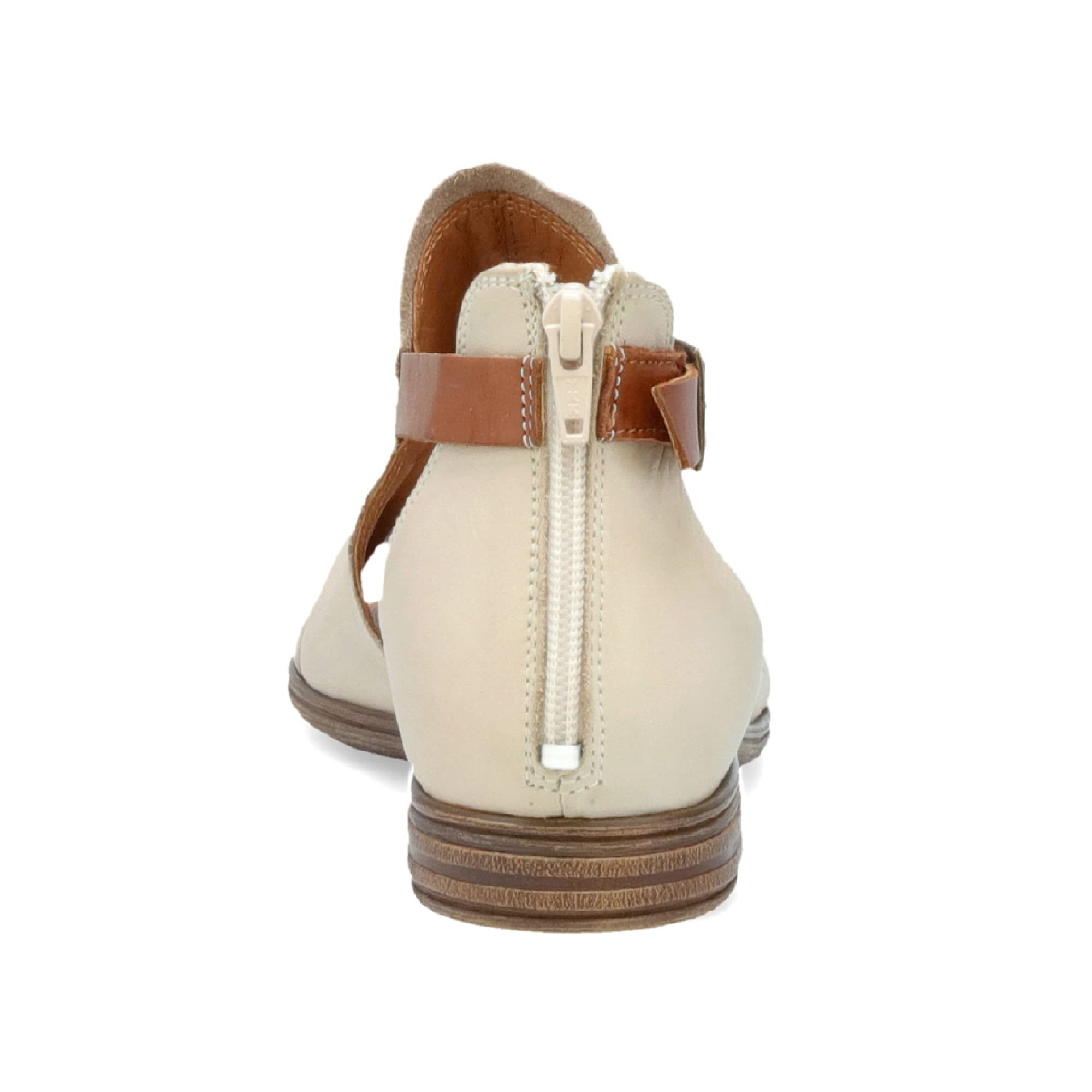Miz Mooz Dipper Women's Leather Sandals - Peep Toe Buckle Strap Open Side Sandals for Summer, Beach & Casual Outfits
