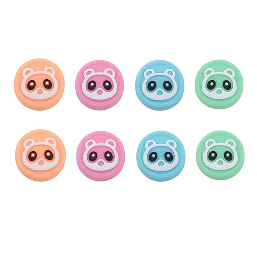 8-Piece Panda Silicone Thumb Grip Caps for Nintendo Switch & Lite - 4 Color Gamepad Joystick Covers - Improve Grip & Comfort for Gaming Sessions