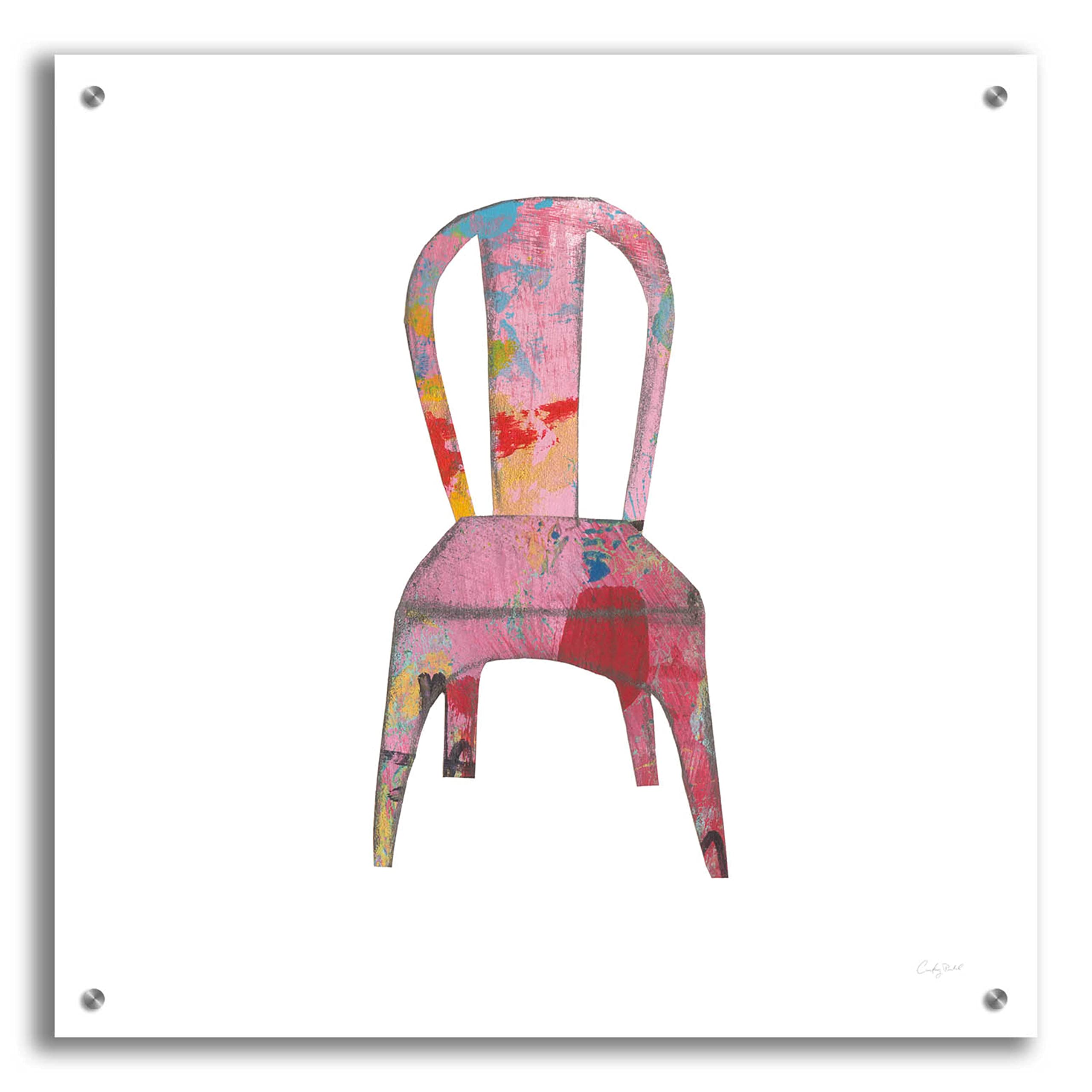 Courtney Prahl Mod Chairs I Acrylic Glass Wall Art - 24x24 Inch Modern Abstract Painting for Living Room, Bedroom & Office Decor