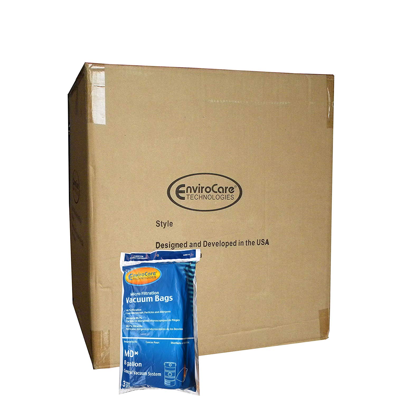 EnviroCare Replacement Vacuum Bags (25 Pack) - Compatible with Modern Day 8 Gallon Central Vacuums - Perfect for Home Cleaning & Pet Hair Removal