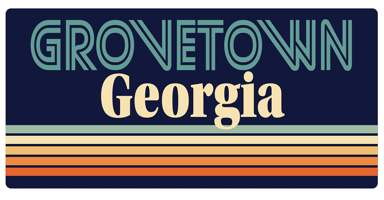Grovetown Georgia 5 x 2.5-Inch Retro Fridge Magnet - Vintage Souvenir for Refrigerators, Lockers & Metal Surfaces - Perfect for Home, Office & Travel Decor