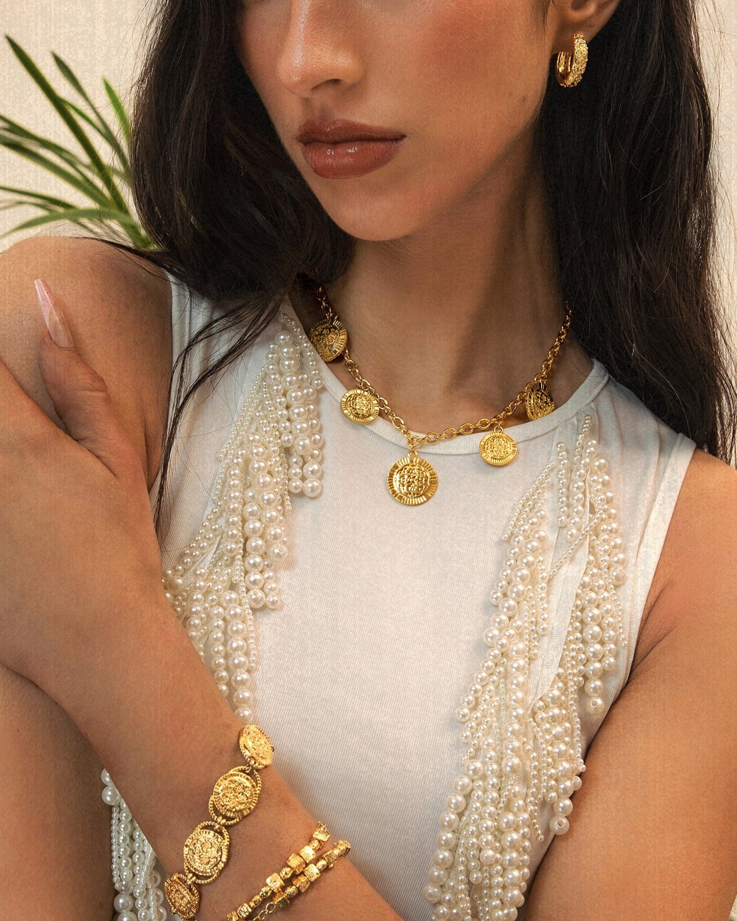 Golden Leaves Necklace - Elegant 18K Gold Plated Pendant for Women - Perfect for Weddings, Parties & Everyday Wear