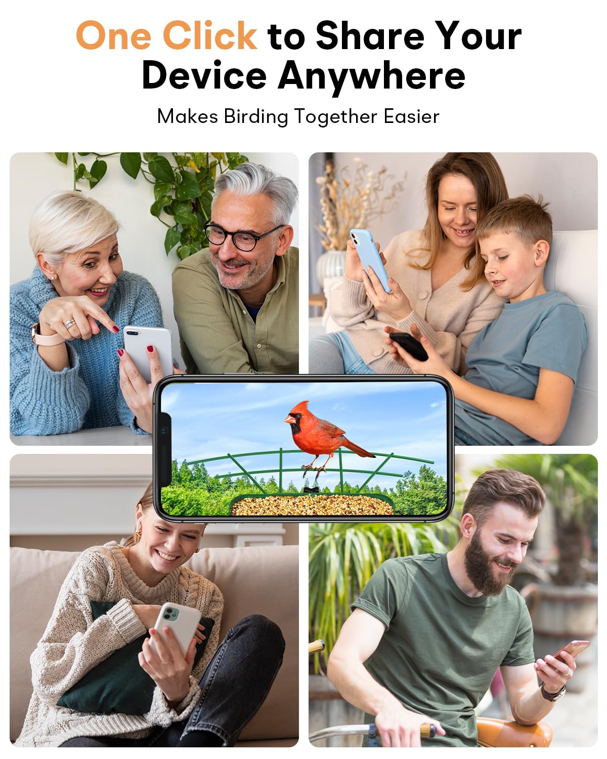 Smart Bird Feeder with Camera - Wireless HD Bird Watching Camera with Auto Capture, Motion Detection & Night Vision - Perfect Gift for Bird Lovers - Ideal for Backyard, Garden & Nature Observation