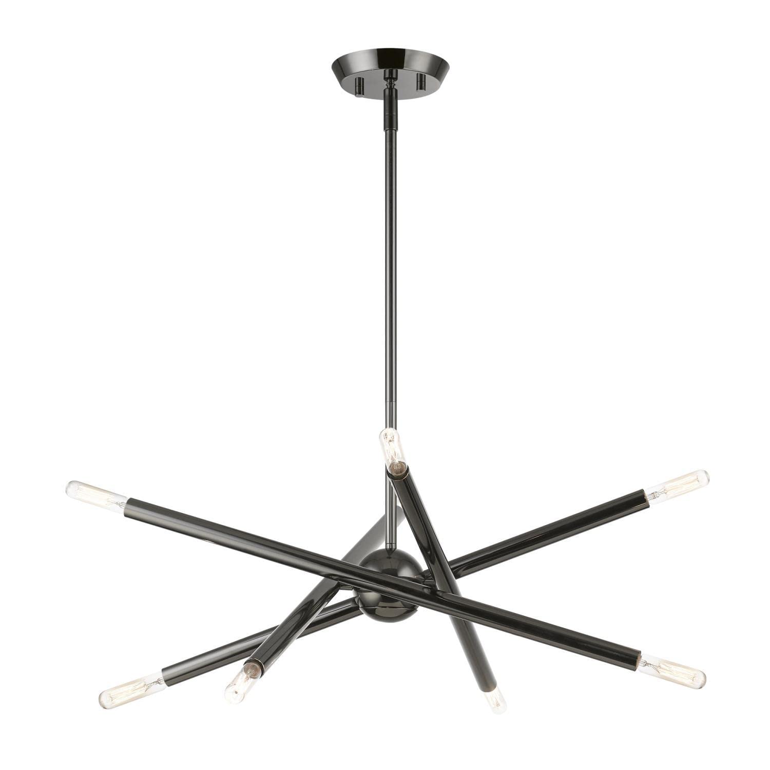 Livex Lighting 46774-46 Soho Black Chrome Chandelier - Elegant Ceiling Light Fixture for Dining Room, Bedroom & Living Room Decor