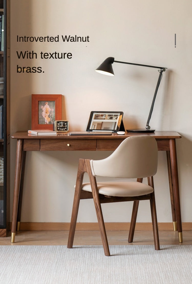 Premium Black Walnut Solid Wood Office Desk - Handcrafted Executive Workstation for Home & Business | Perfect for Remote Work, Study & Professional Workspaces