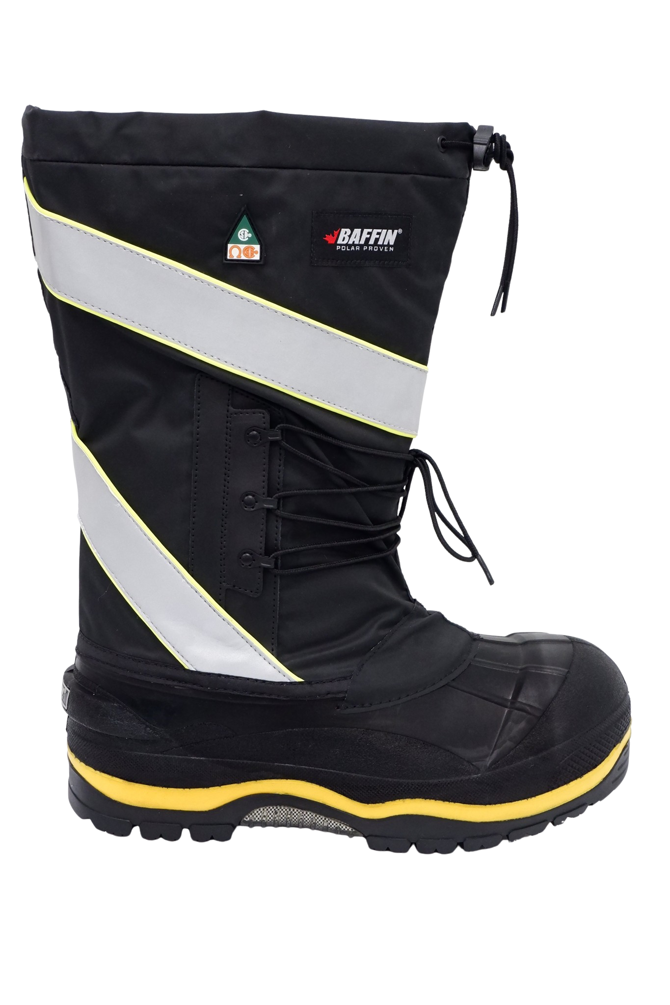 Baffin Men's Derrick Hi Vis Winter Work Boots - Oil & Acid Resistant, Heat Resistant Up to 100°C/148°F, GelFlex Midsole with Reflective Strips - Ideal for Construction, Oil Rig & Cold Weather Work (Sizes 8-13)
