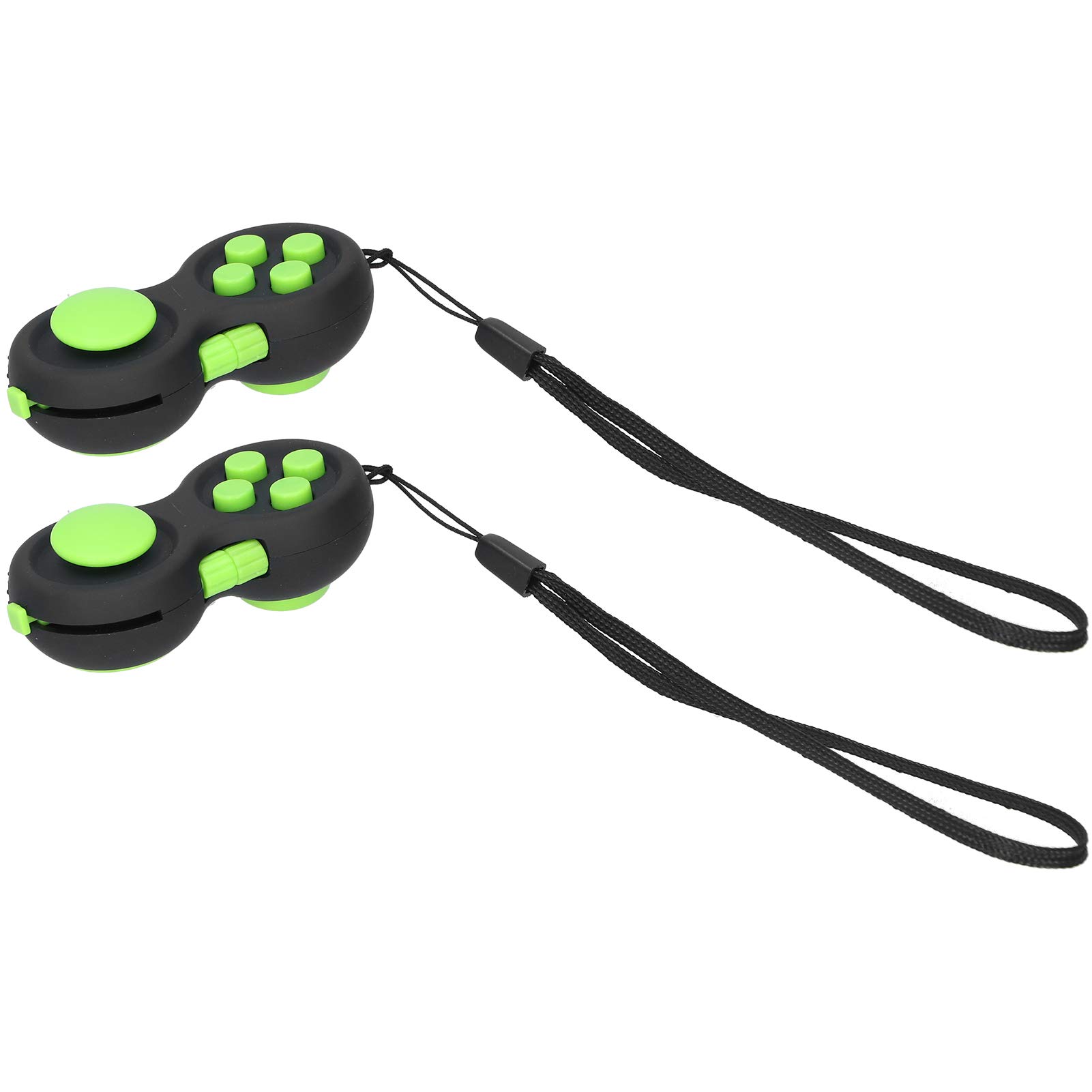 2Pcs Fidget Pad - Sensory Fidget Switch for Skin Picking Relief, Stress Relief Controller Game Pad for Kids & Adults (Green) - Perfect for ADHD, Anxiety & Office Focus