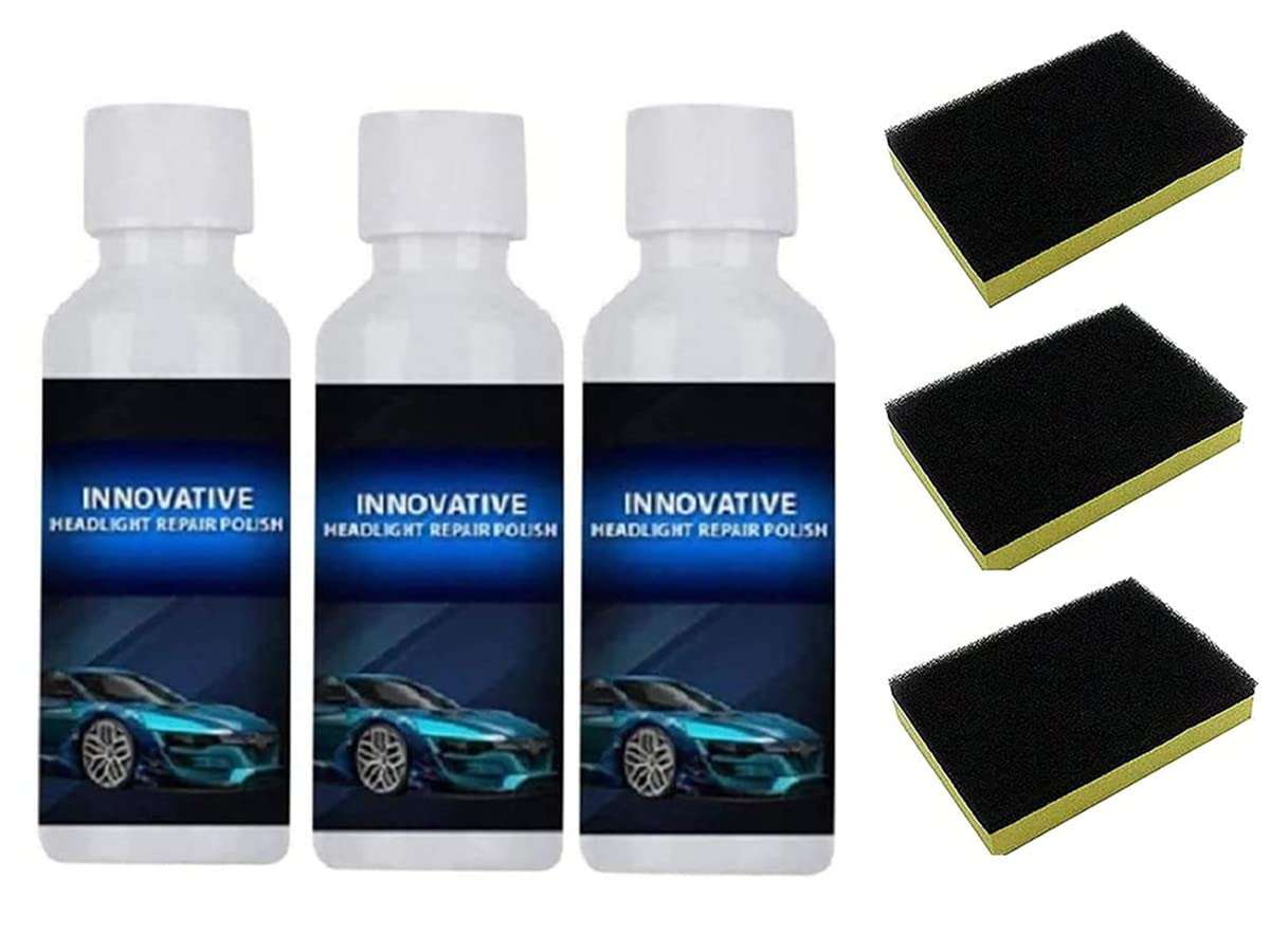 **20ml Headlight Restoration Polish Kit (3pcs) – Advanced Car Headlight Cleaner & Clear Coat Renewal for Foggy or Yellowed Headlights – Perfect for DIY Car Maintenance & Night Driving Safety**