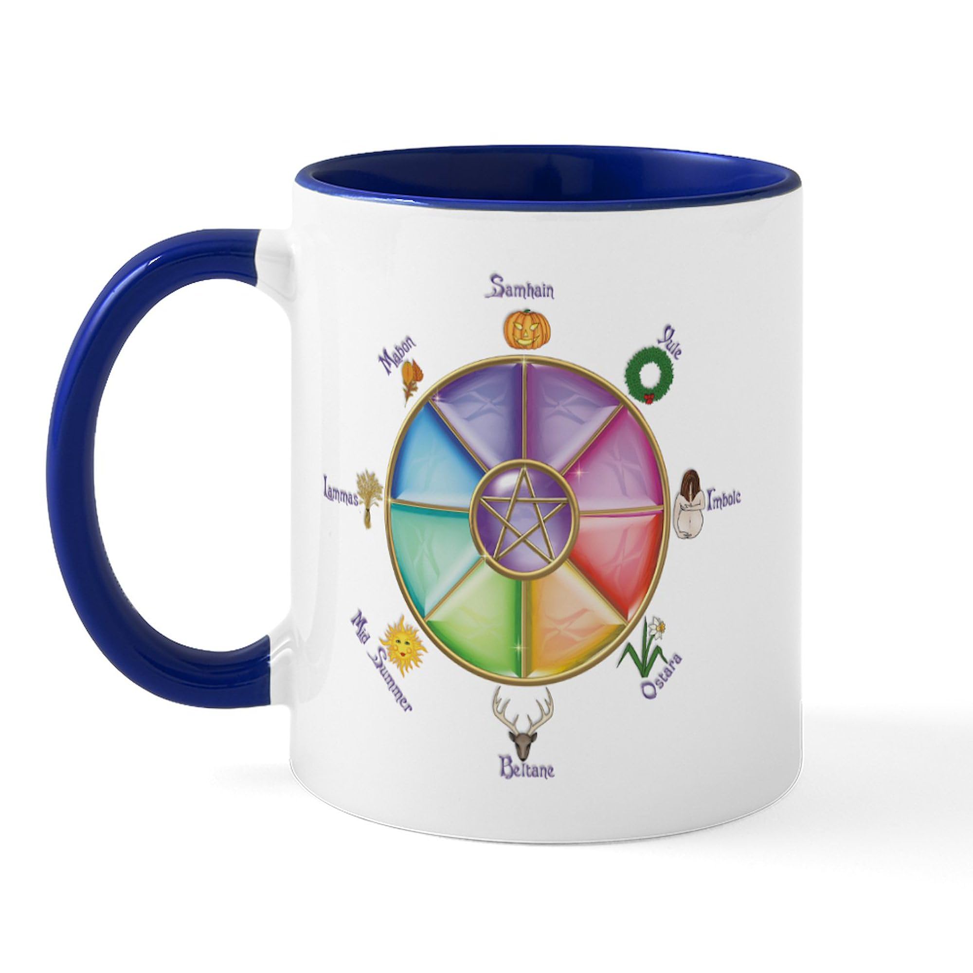 Celtic Cross Ceramic Coffee Mug 11 oz (325 ml) - Insulated Handle for Hot & Cold Drinks - Perfect for Home, Office, or Gift Giving - Irish & Christian Inspired Design