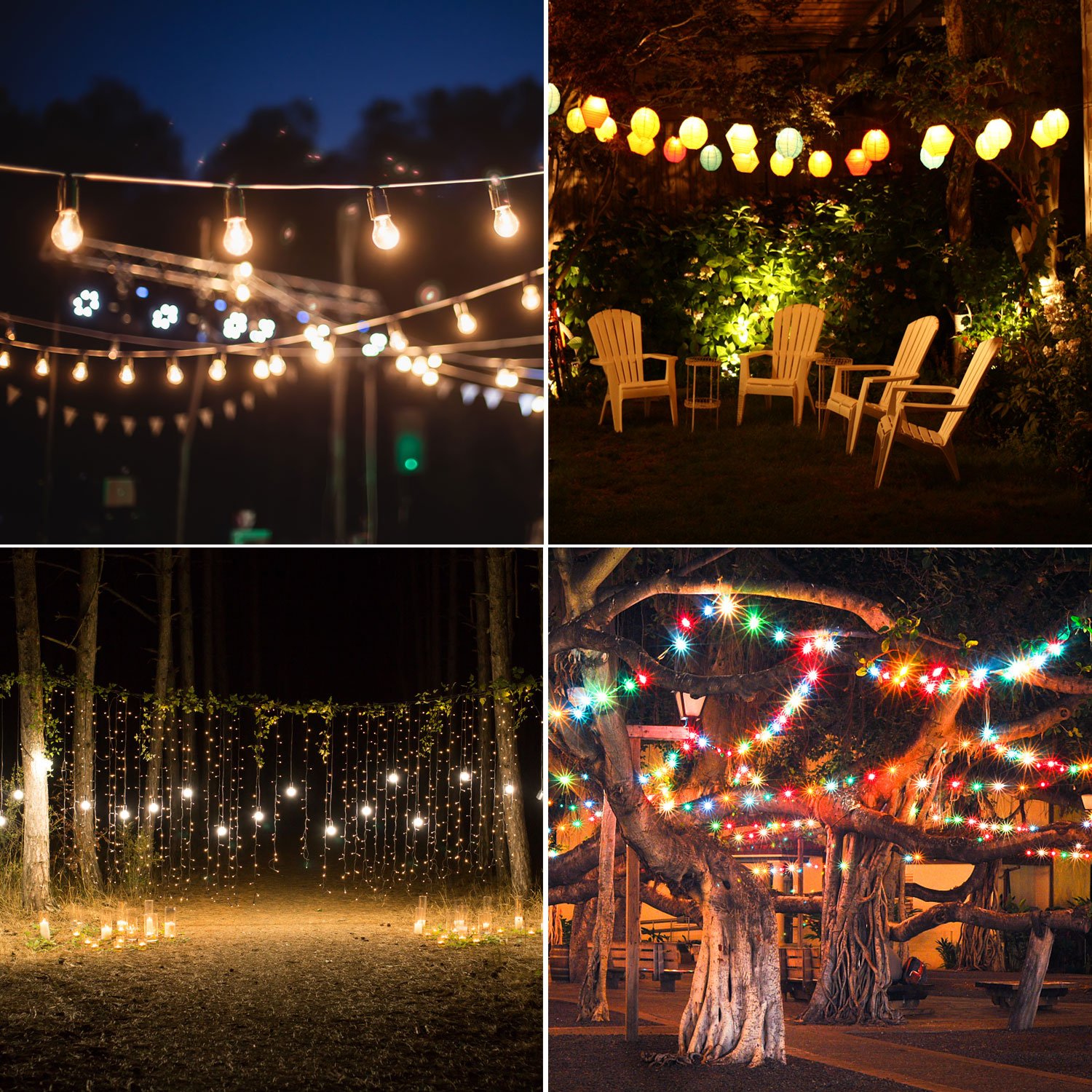 Outdoor Hanging Light Kit - 130ft Globe String Lights with 304 Stainless Steel Cable (1/16Inch, 7x7) - Perfect for Patio, Garden, Backyard, Wedding & Party Decorations