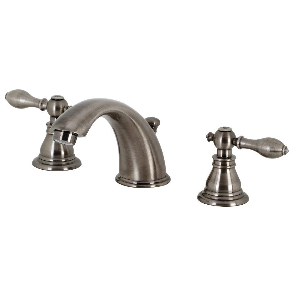 Kingston Brass KB963ACL American Classic Widespread Bathroom Faucet - 13.63 x 5.75 x 4.06 Inches - Black Stainless Finish - Perfect for Modern Bathroom Vanities and Powder Rooms