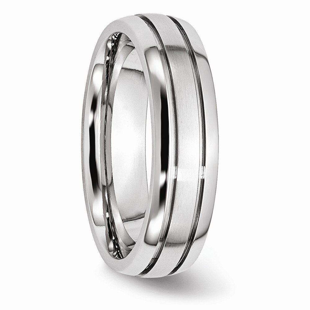 Lux Cobalt 6mm Wedding Band for Men & Women - Polished & Satin Grooved Design, Comfort Fit, Hypoallergenic Cobalt Chrome Ring - Perfect for Engagement, Anniversary, Promise Rings & Everyday Wear