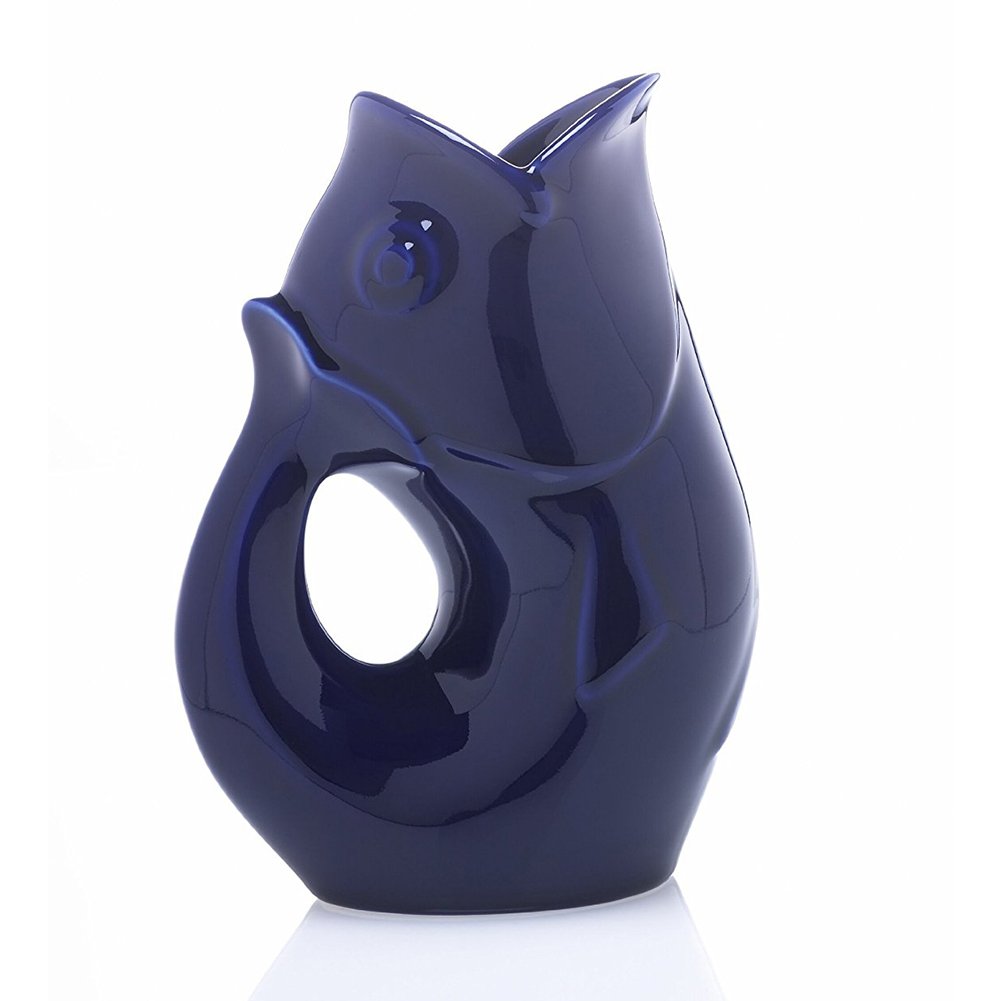 Cobalt Blue Gurgle Pot - Handmade Ceramic Water Pitcher for Home Decor & Kitchen Use | Perfect for Serving Drinks, Decorative Centerpiece, and Unique Gift Idea