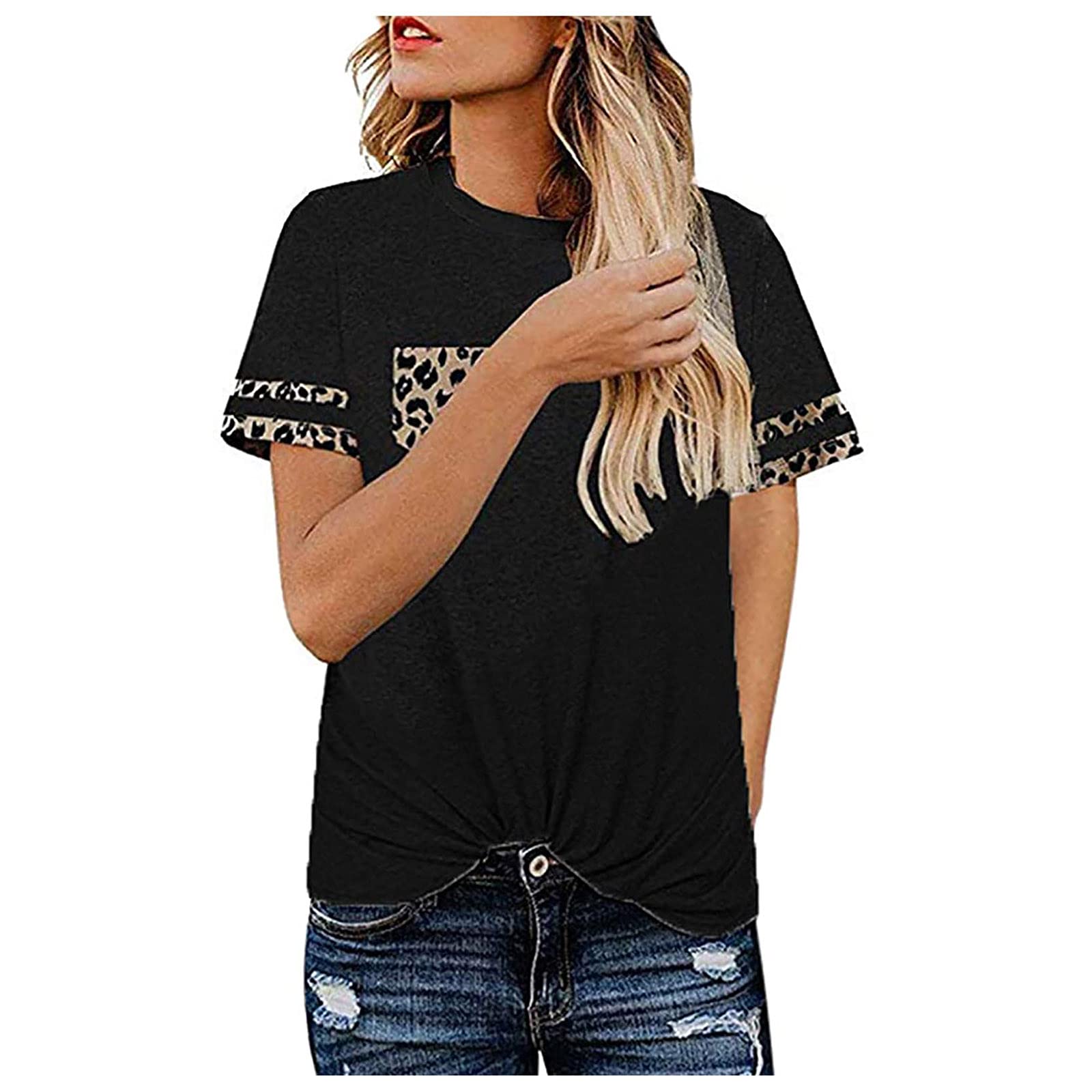 Women's Summer Crewneck Short Sleeve Lightweight Casual T-Shirt - Breathable Cotton Blouse Top for Everyday Wear, Outfits & Vacation