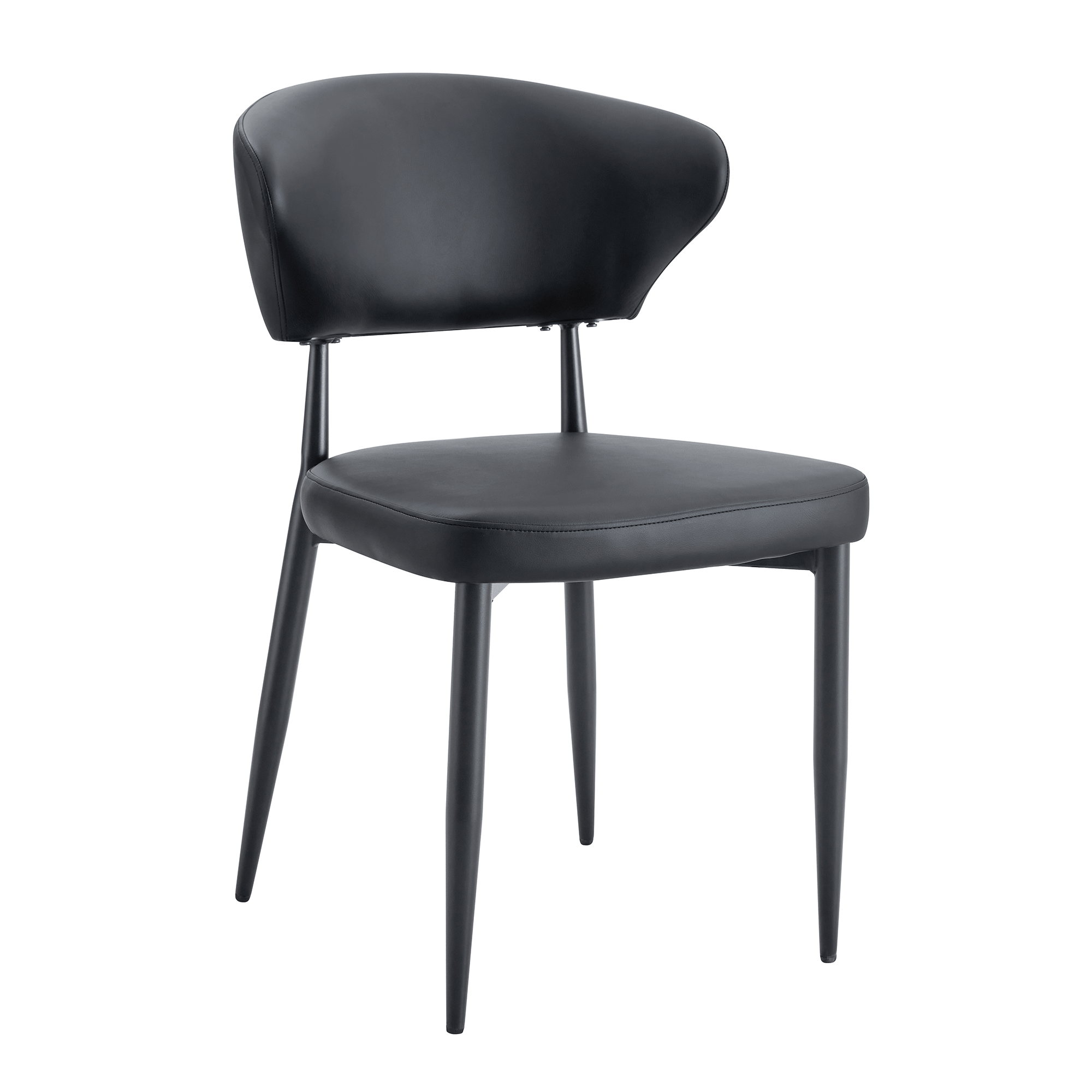Black & White Minimalist Ergonomic Dining Chairs - Set of 4 with Curved Backrest for Comfort - Modern Home & Office Seating Solution - Perfect for Dining Rooms, Kitchens, and Small Spaces