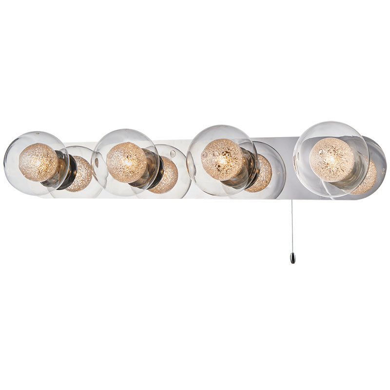 Acqua Globe Bathroom Mirror Light - LED Vanity Mirror with Adjustable Brightness, Multiple Finishes (Chrome/Brushed Nickel) - Perfect for Makeup, Shaving & Home Decor