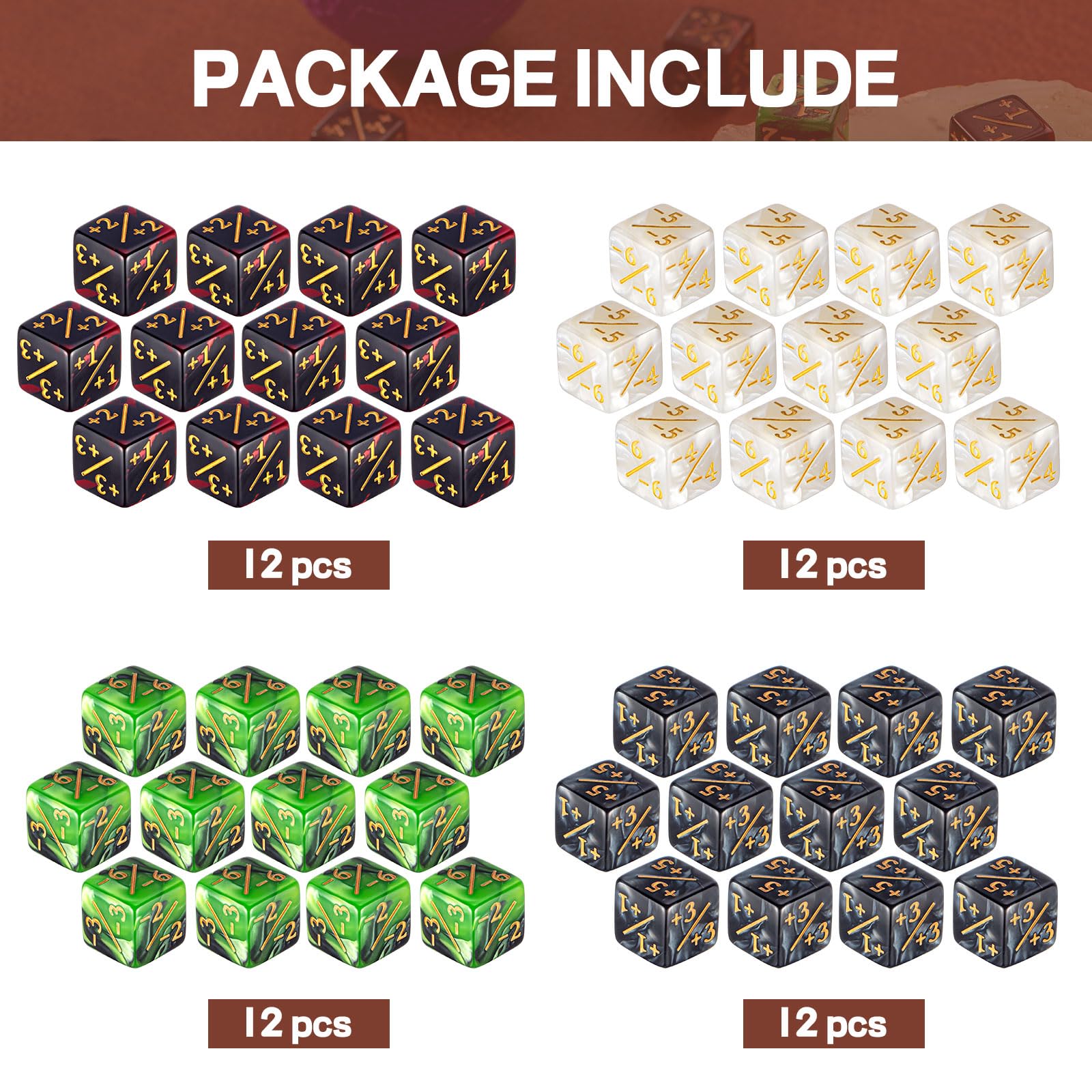 Sumind 24-Piece MTG Dice Set - Magic The Gathering Life Counters, D6 Tokens & Loyalty Counters for CCG Card Games | Perfect Gaming Accessories & Gifts for MTG Players