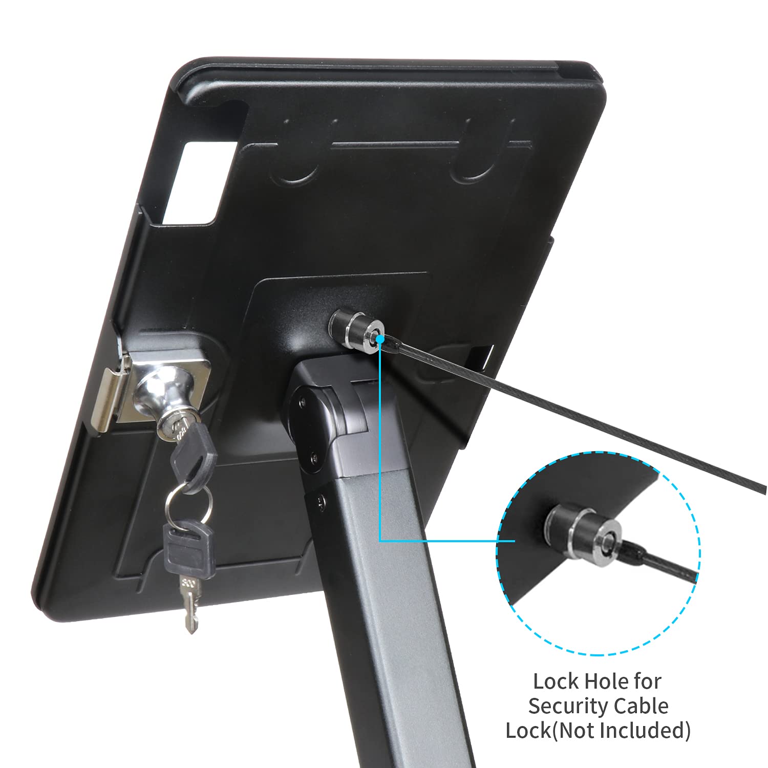 Secure Anti-Theft iPad Kiosk Stand - 360° Swivel & Flip Design for 10.2
