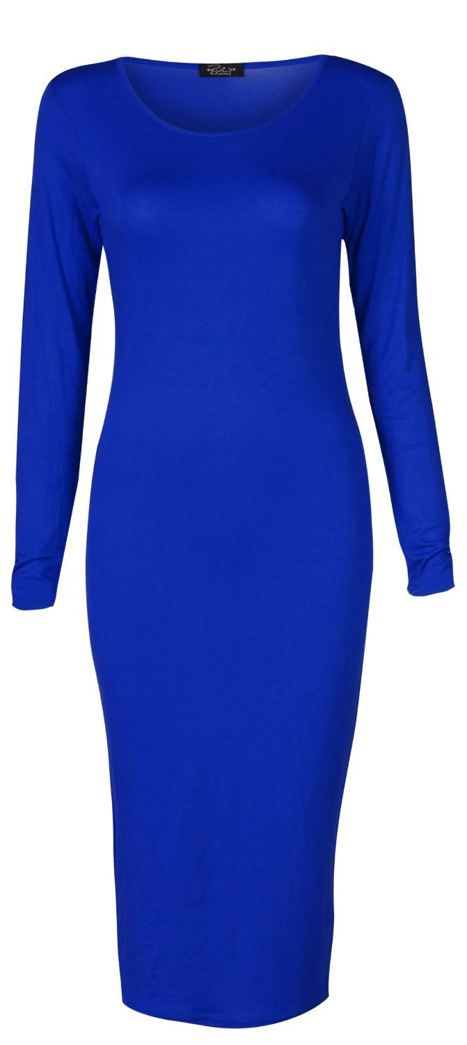 Crazy Girls Women's Long Sleeve Scoop Neck Midi Dress - Elegant Casual & Party Wear for Fall/Winter
