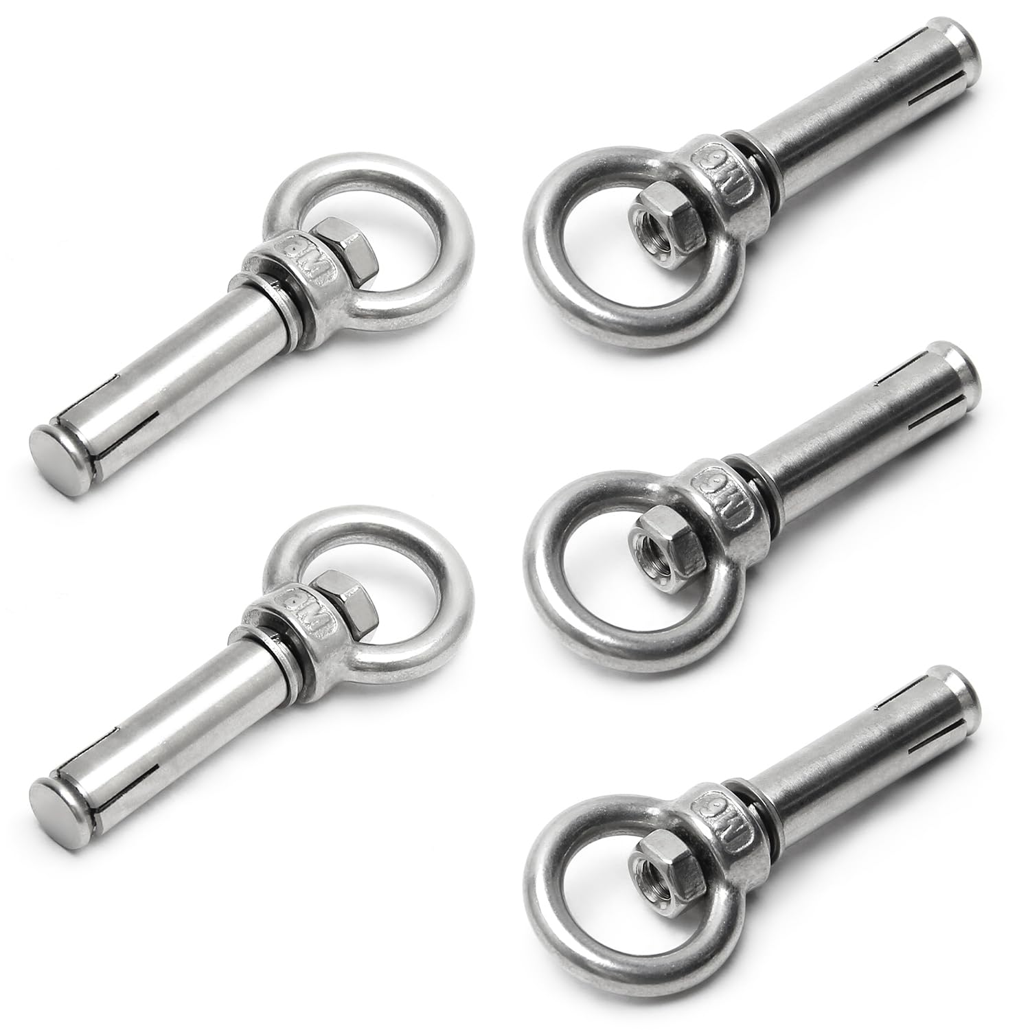 5PCS Heavy Duty Stainless Steel Expansion Bolts M6x50mm for Concrete Walls & Bricks - Secure Hanging & Mounting