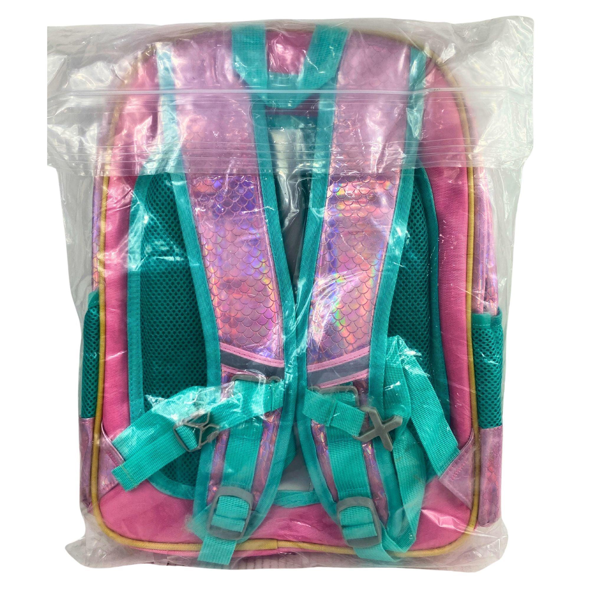 Moonmo Kids Backpack Girls School Bookbag - Rainbow Mermaid Design (24 Pack) - Perfect for School, Travel & Daily Use