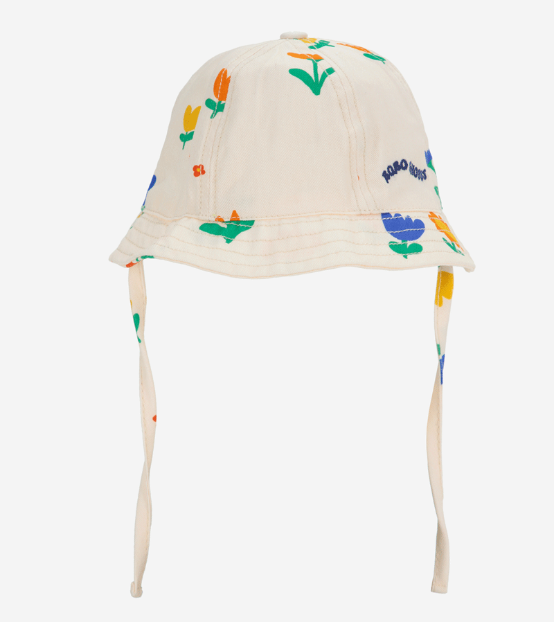 Bobo Choses Baby Sun Hat for Girls & Boys - UV Protection Wide Brim Floral Garden Party Hat for Outdoor Play, Beach, and Summer Activities