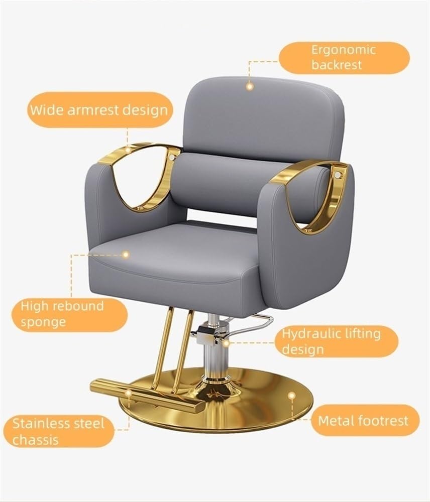 Professional 360° Swivel Barber Chair - Heavy Duty Styling & Shampoo Salon Chair with Rolling Casters | Perfect for Hair Salons, Barber Shops & Spa Treatments (Black)