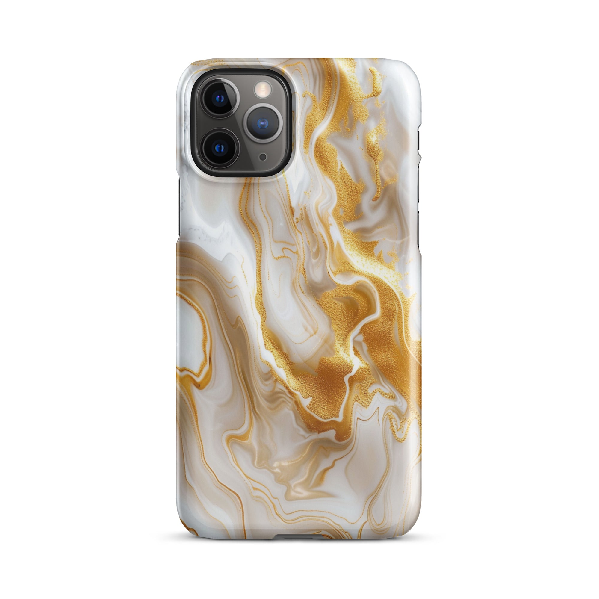 Elegant Gold Marble Snap Case for iPhone 14/13/12/11 Pro Max - Stylish Protective Cover with Secure Fit - Perfect for Daily Use, Work & Travel