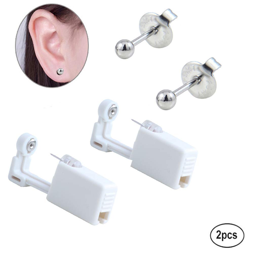 2 Pack Hermosa Ear Piercing Gun Kit - Disposable Sterile Ear Piercing Tool for Pain-Free Ear Lobe Piercing | Perfect for Home Use, Salon Professionals & First-Time Piercing
