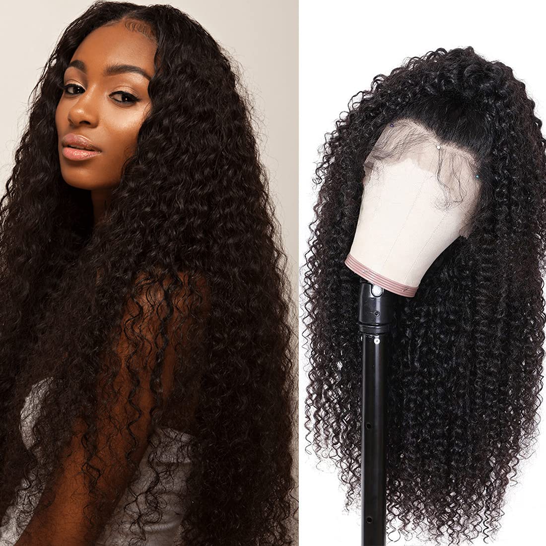 13X4 Lace Front Wigs Human Hair Brazilian 150% Density Jerry Curly Wigs 32 Inch - Pre Plucked Hairline & Natural Look for Black Women | Perfect for Daily Wear, Cosplay & Special Occasions