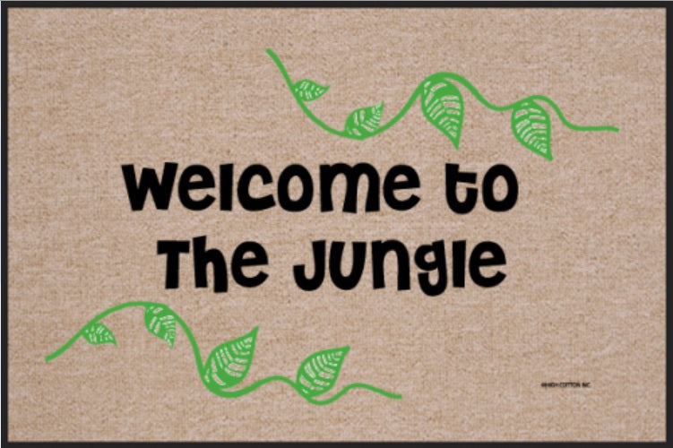 Funny Welcome Doormat - 'Welcome to The Jungle' Design for Front Door Entryway | Non-Slip Indoor/Outdoor Rug for Home, Porch, or Apartment