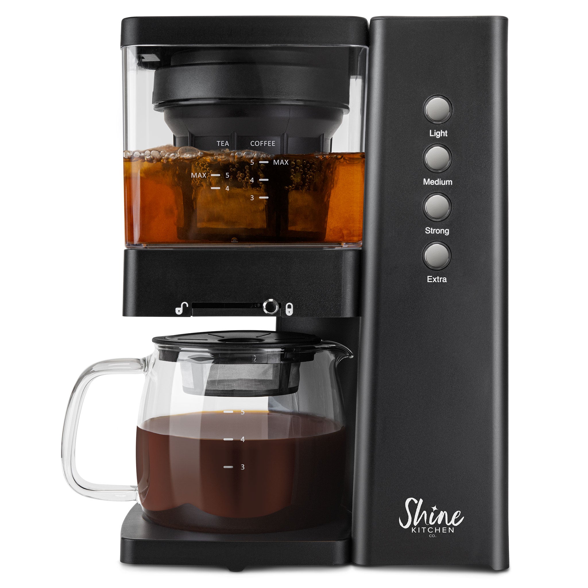Shine Kitchen Co.® Rapid Cold Brew Coffee & Tea Maker with Vacuum Extraction Technology - Perfect for Home, Office & Outdoor Use