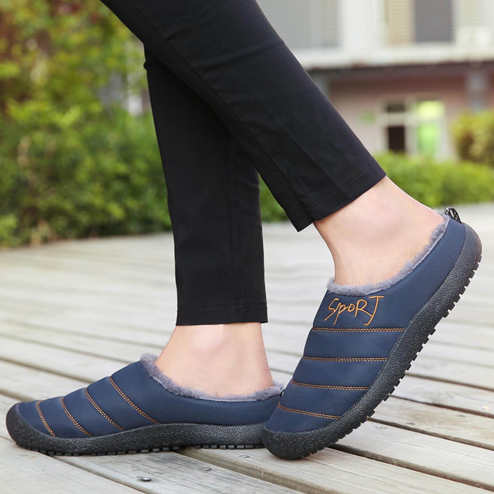 Cozy Winter Slippers for Men & Women - Waterproof Fur-Lined Indoor/Outdoor House Shoes with Anti-Slip Sole - Perfect for Home, Office, and Winter Walking