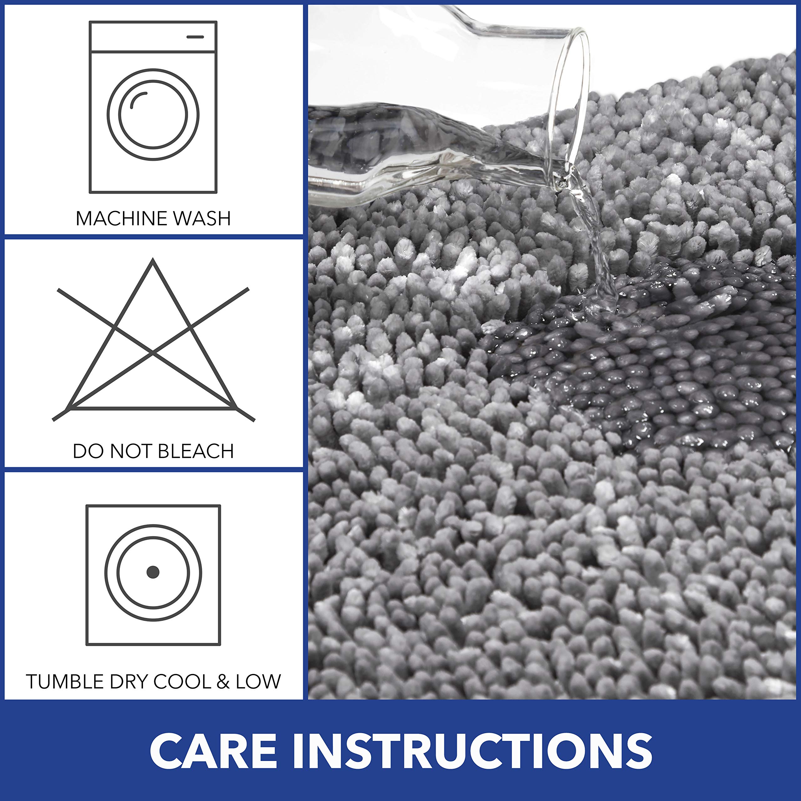 Premium Non-Slip Bathroom Rug - Super Absorbent & Ultra Soft Bath Mat for Shower, Spa & Bathroom (20