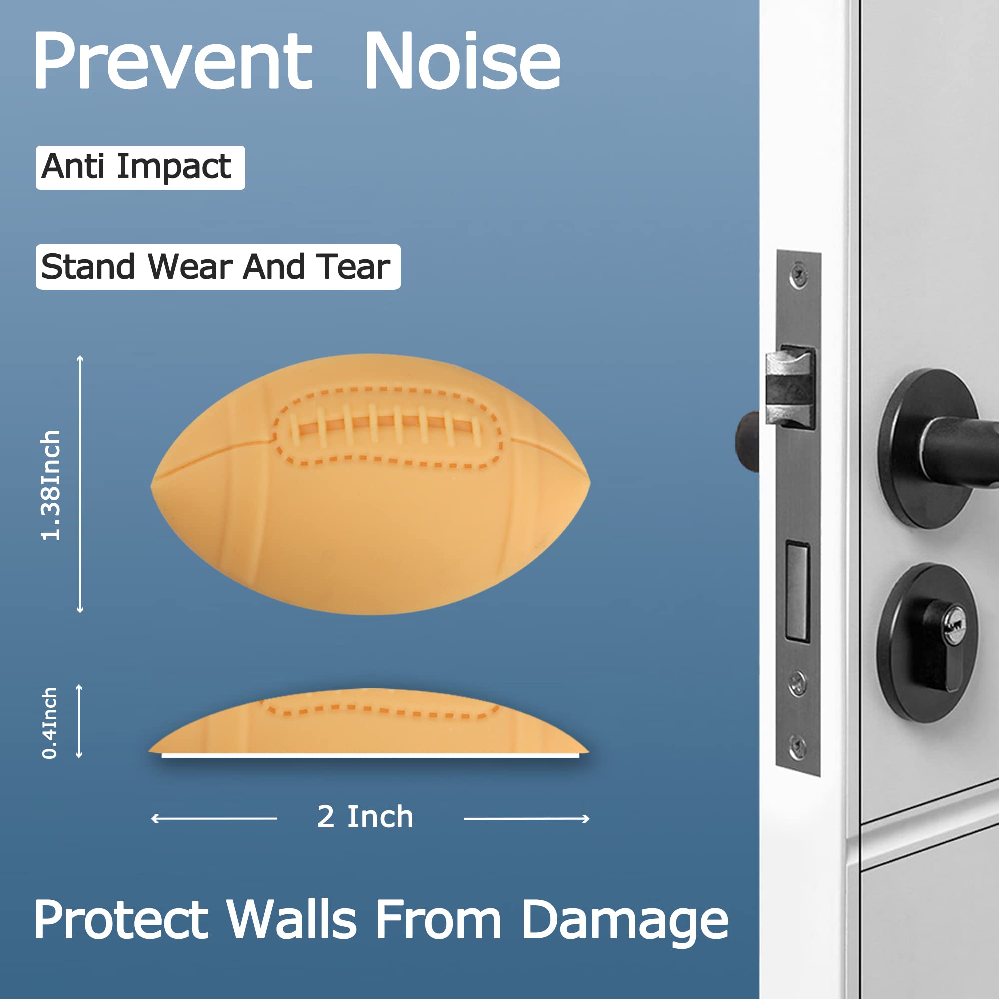 Black Silicone Door Knob Stopper - Wall Protector for Home, Office & School