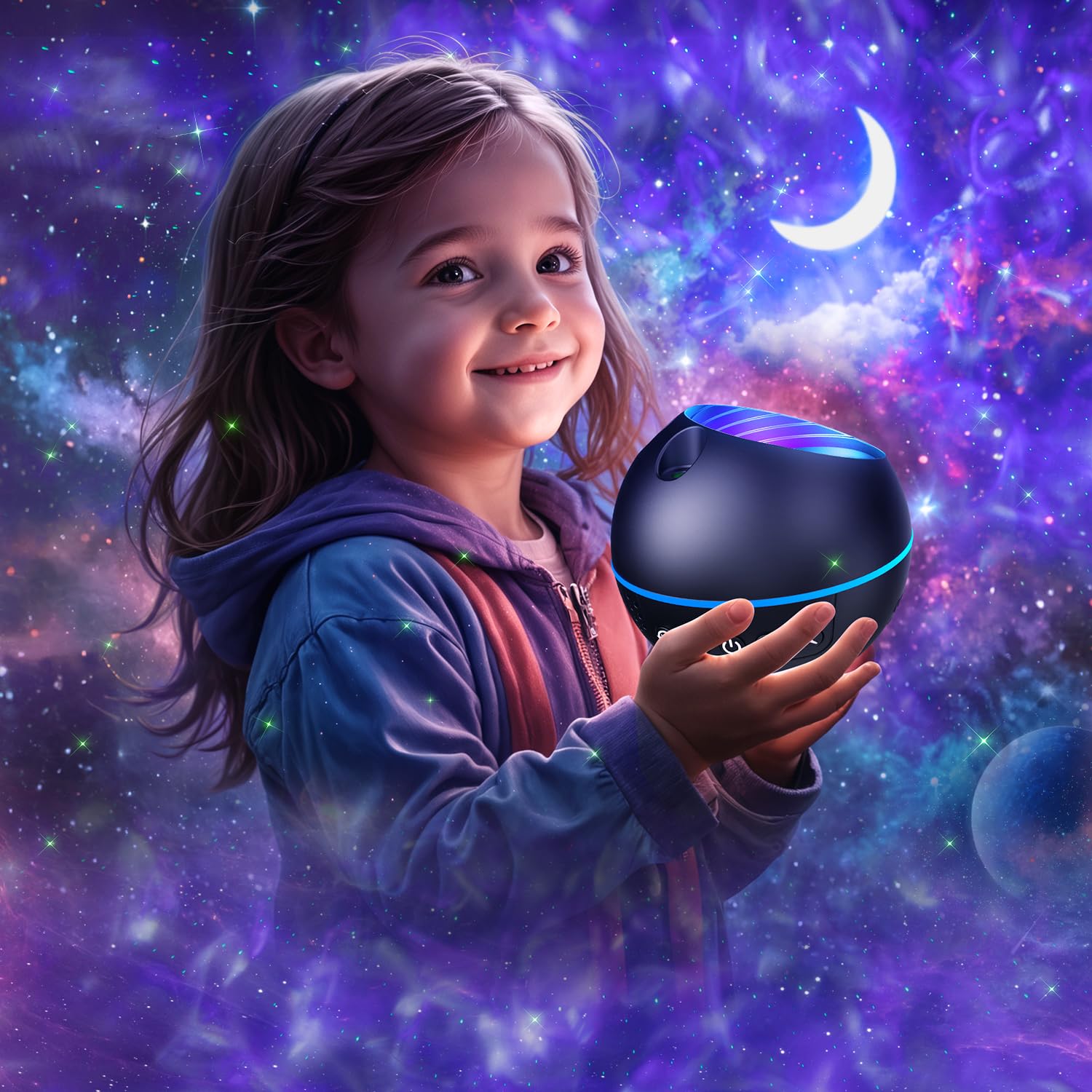 ONEFIRE Star Projector with 43 Lighting Modes - Kids Night Light with Remote Control & Timer, 360° Rotating LED Galaxy Projector for Bedroom, Nursery, and Relaxation