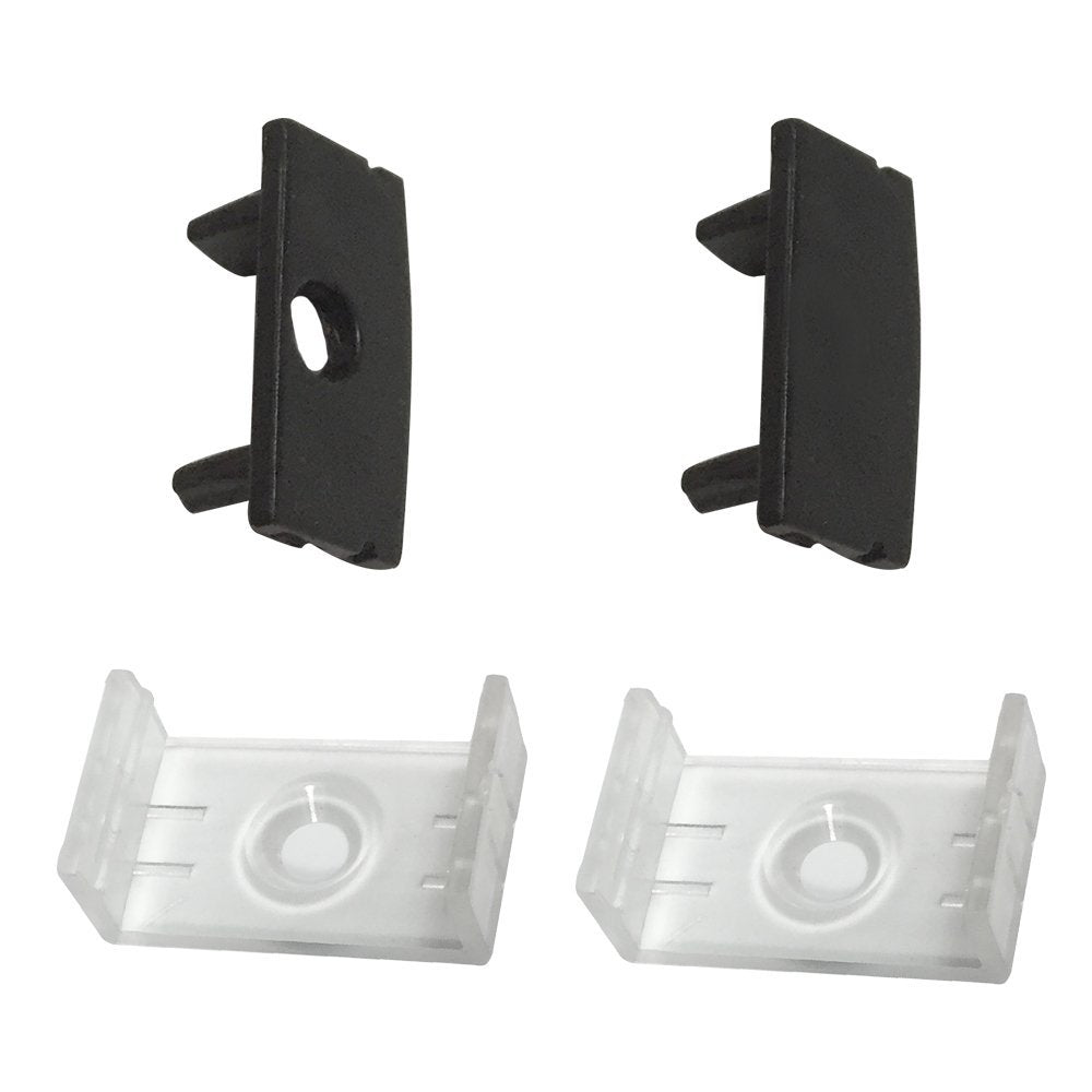 Black LED Profile U02 9x17mm U-Shaped Aluminum Channel System for Cabinet Lighting, Shelf Illumination & Home Decor