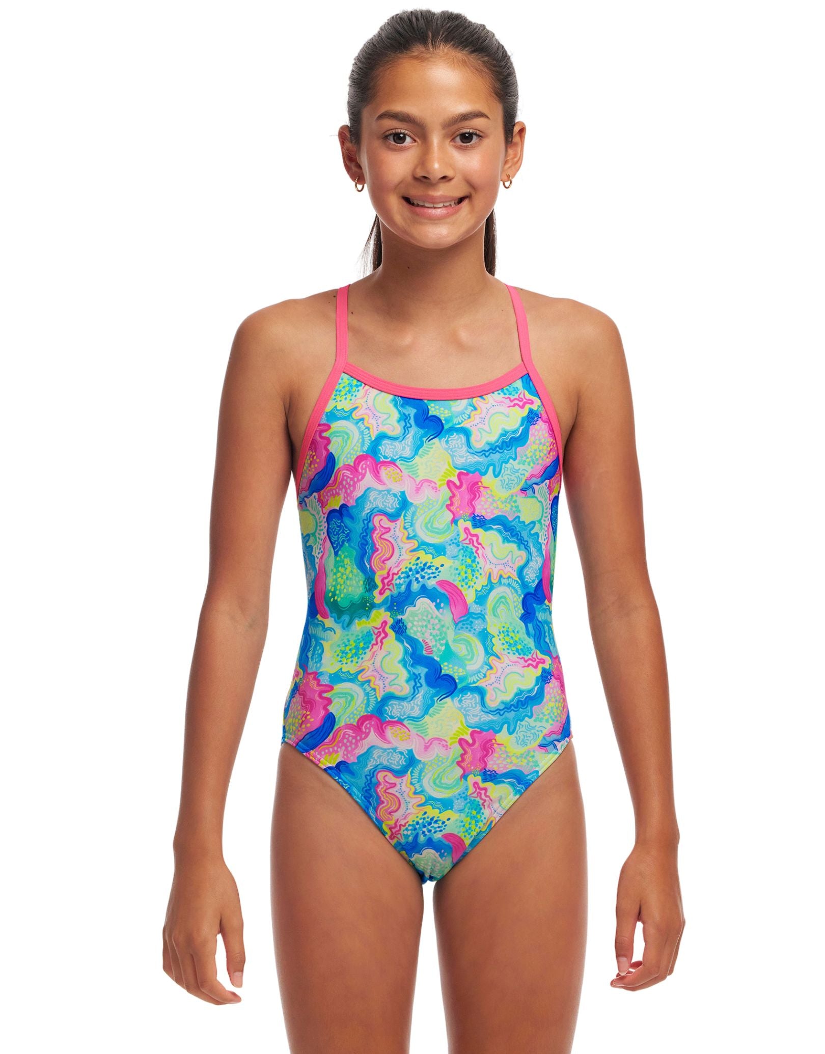 Girls Olive Green One Shoulder Swimsuit - Stylish & Comfortable Bathing Suit for Kids, Beach & Pool Wear