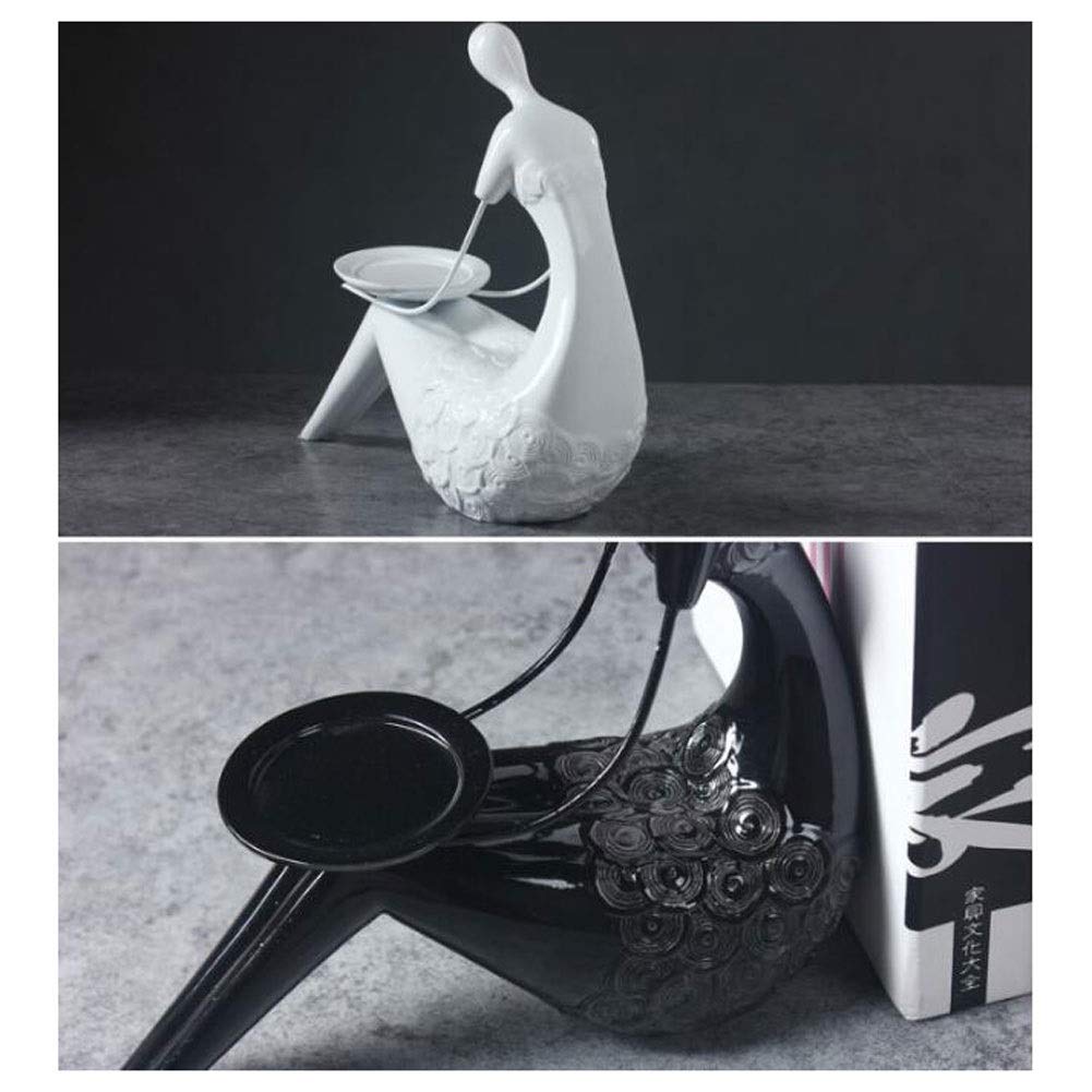 Nordic Resin Bookends with Candle Holder - Stylish Desk Organizer for Books, Office & Home Decor - Perfect for Shelves, Study & Workspace (Black)