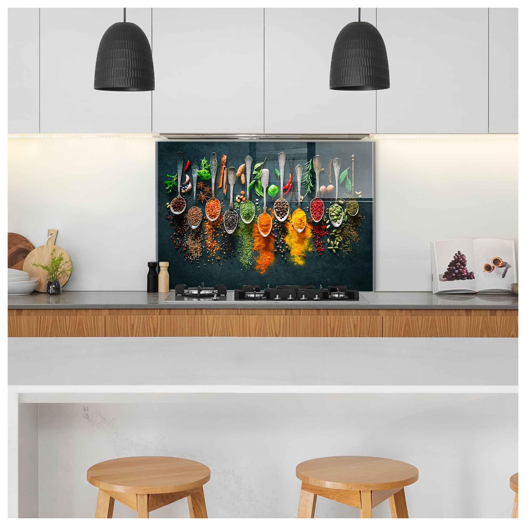 Tempered Glass Kitchen Backsplash - Stove Splashback & Cutting Board (30x36