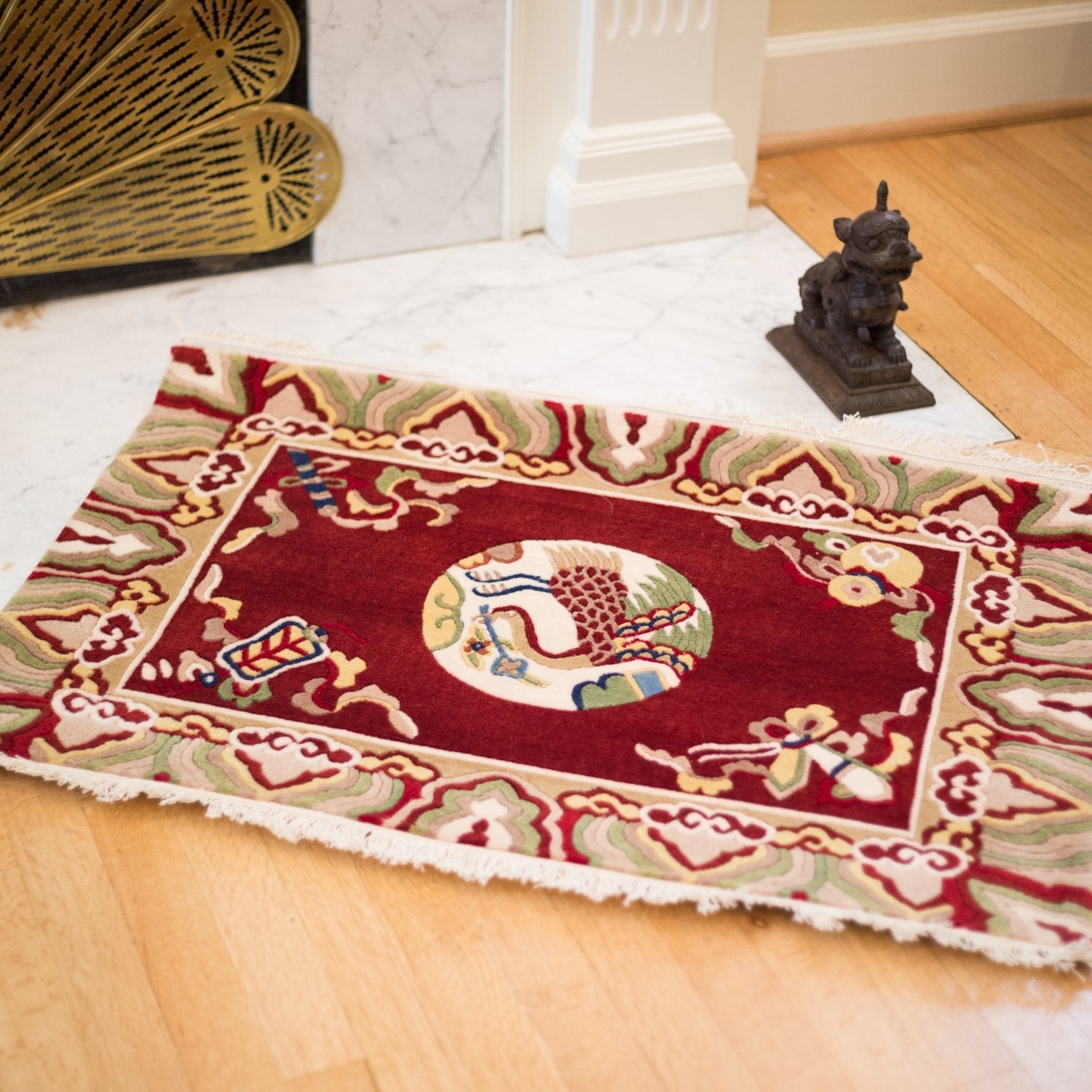 Authentic Tibetan Phoenix Rug - Handmade Wool Carpet for Home Decor, Living Room & Bedroom - Traditional Himalayan Design for Boho & Ethnic Style