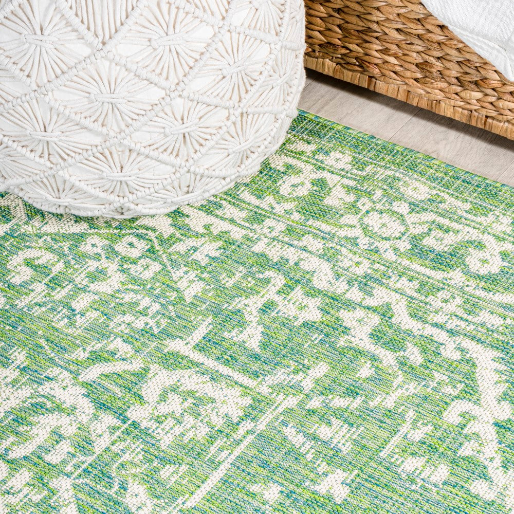 Malta Bohemian Medallion Textured Weave Indoor/Outdoor Area Rug - Perfect for Living Room, Bedroom, Patio & Deck Decor
