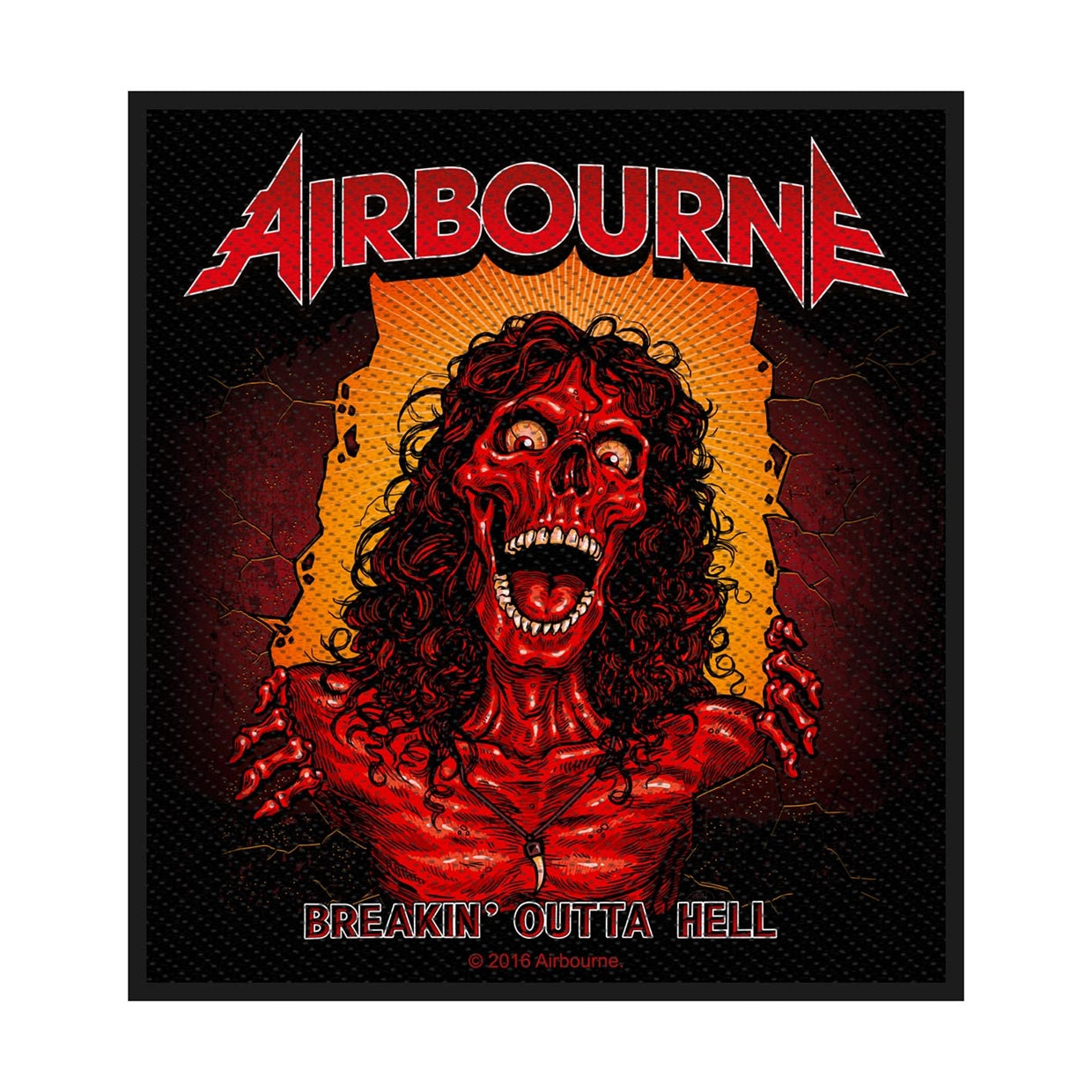 Airbourne Sew On Patch - Breakin' Outta Hell - Iron-On Embroidered Badge for Jackets, Bags & DIY Crafts - Punk Rock Accessories for Denim, Backpacks & Costumes