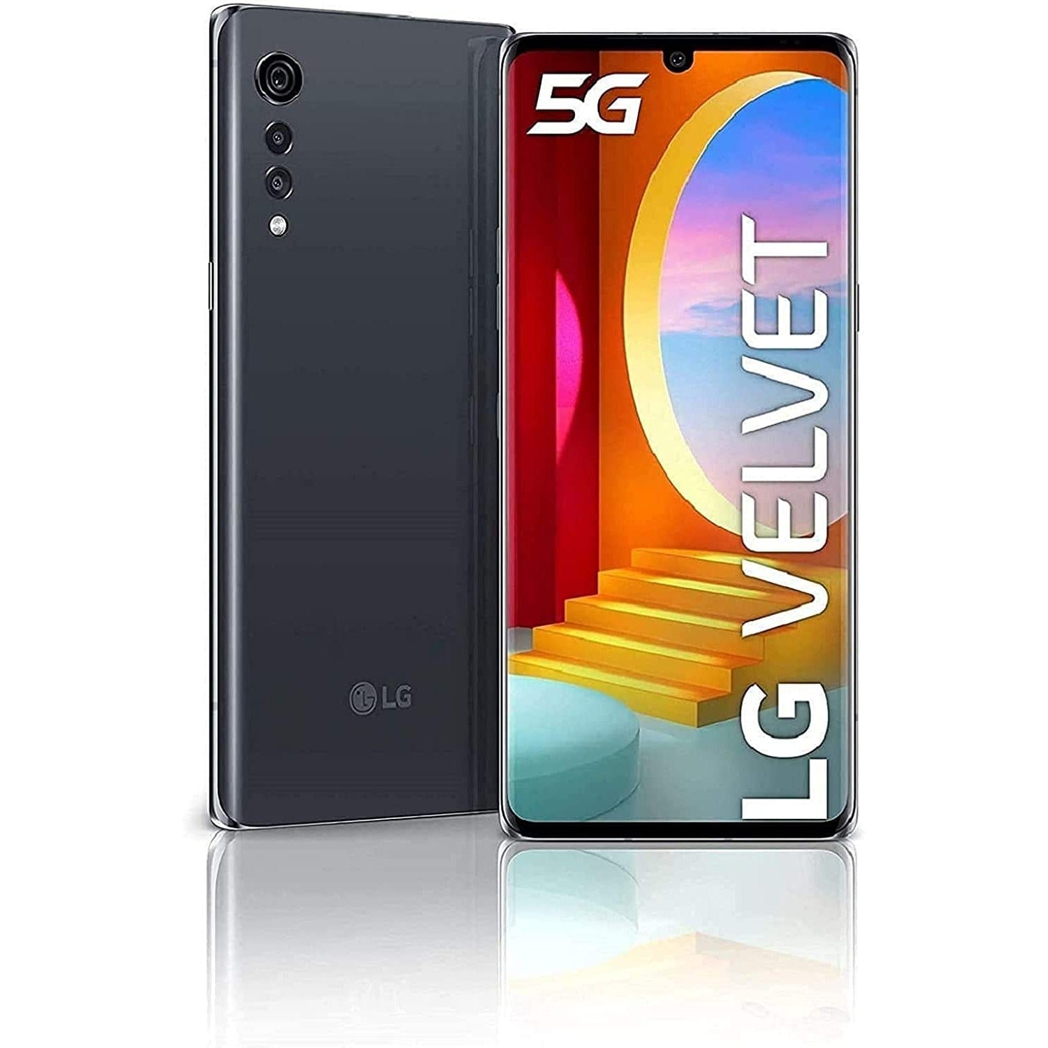Unlocked LG Velvet 5G Smartphone LMG900UM1A (GSM Compatible) - Aurora Gray | Premium Android Phone with Dual Screen Support for Work & Entertainment