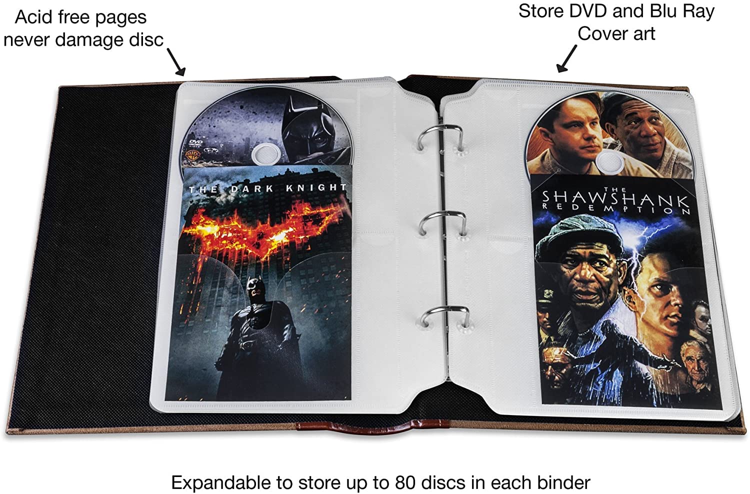 Acid-Free CD/DVD Storage Binder Insert Sheets - 6 Pack (48 Sheets) for DVDs, CDs, Blu-Rays & Video Games - Perfect for Media Organization at Home or Office