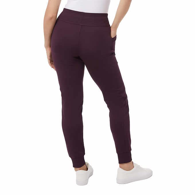 32 Degrees Women's Side Pocket Jogger Pants - Heather Agate Purple, XL - Soft Stretchy Lounge Pants for Running, Yoga & Casual Wear